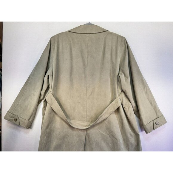 Gallery Womens Double-Breasted Coat XL Beige Tan Plaid Lining - Picture 10 of 13